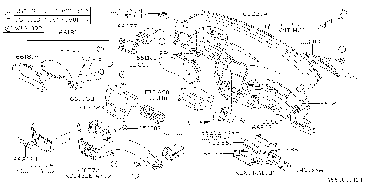 Diagram INSTRUMENT PANEL for your 2020 Subaru Impreza  PREMIUM w/EyeSight WAGON 