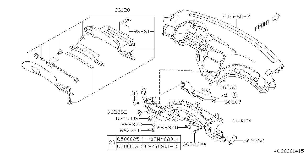 Diagram INSTRUMENT PANEL for your 2013 Subaru Forester 2.5L 4AT X 