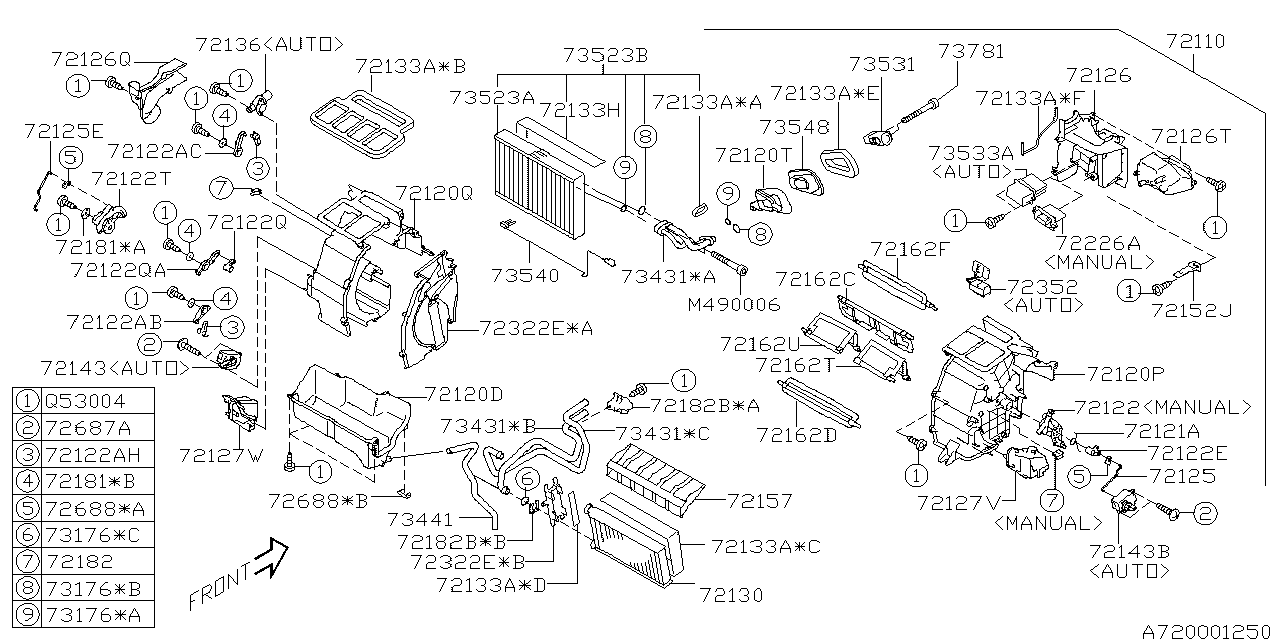 Diagram HEATER SYSTEM for your 2011 Subaru Forester   