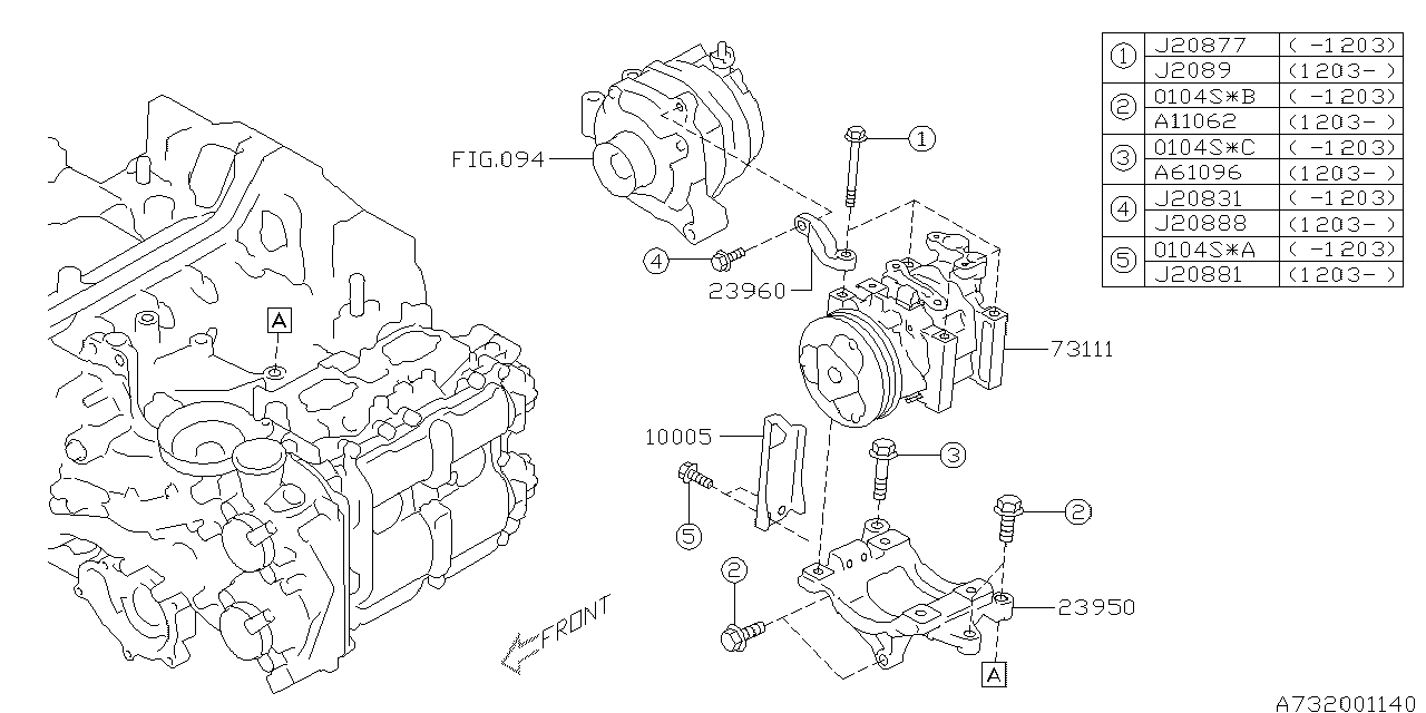 Diagram COMPRESSOR for your 2010 Subaru Impreza   