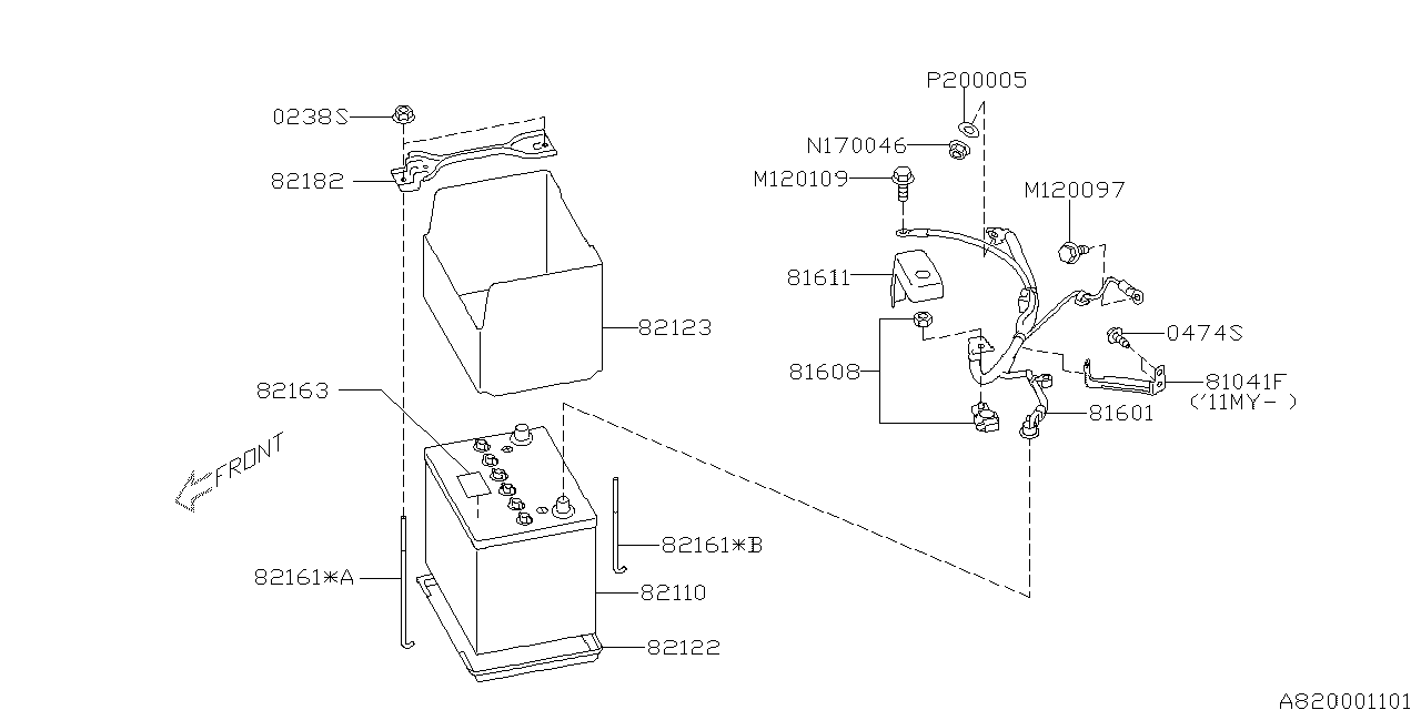 Diagram BATTERY EQUIPMENT for your 2000 Subaru WRX   