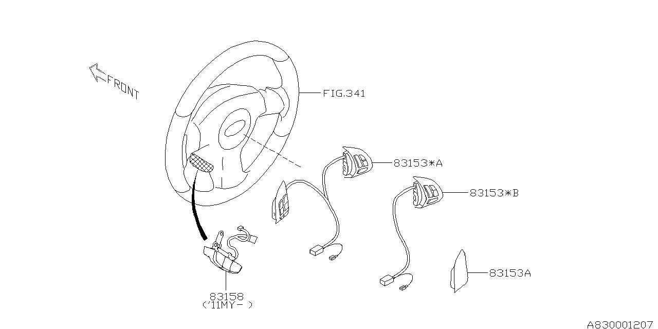 Diagram SWITCH (INSTRUMENTPANEL) for your 2010 Subaru Forester  XS 