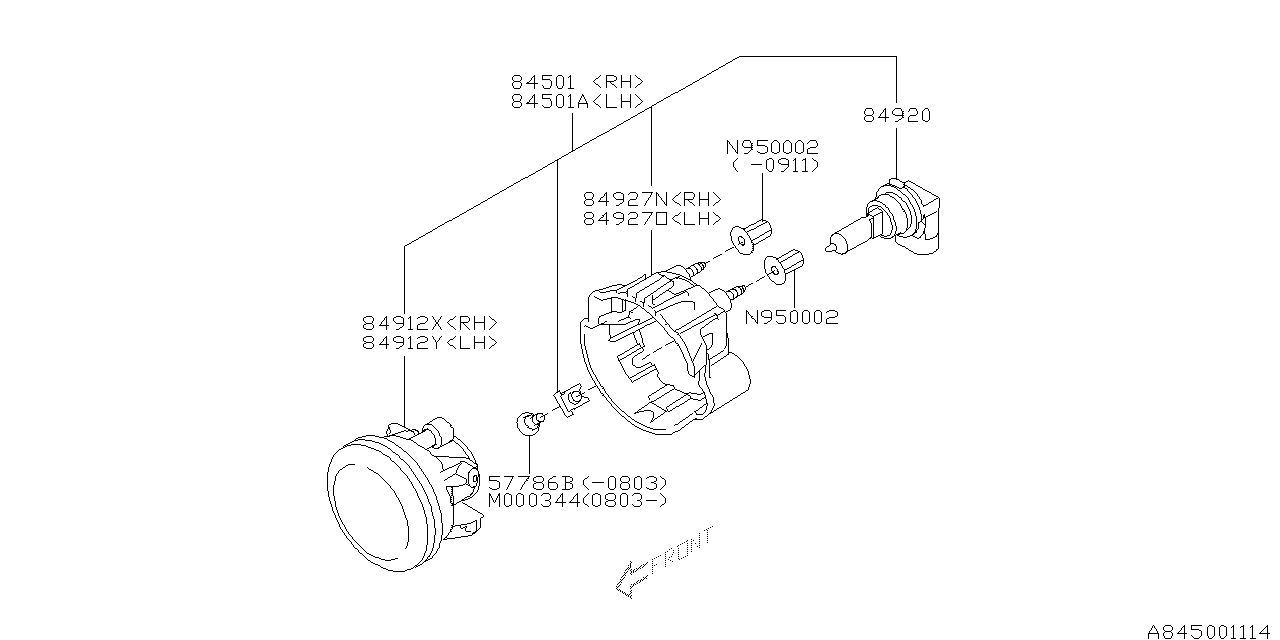 Diagram LAMP (FOG) for your Subaru WRX  WRX STI Limited w/Spoiler