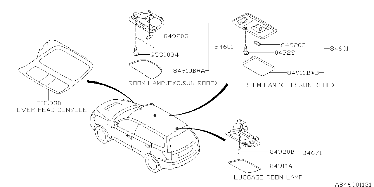 Diagram LAMP (ROOM) for your Subaru Crosstrek  