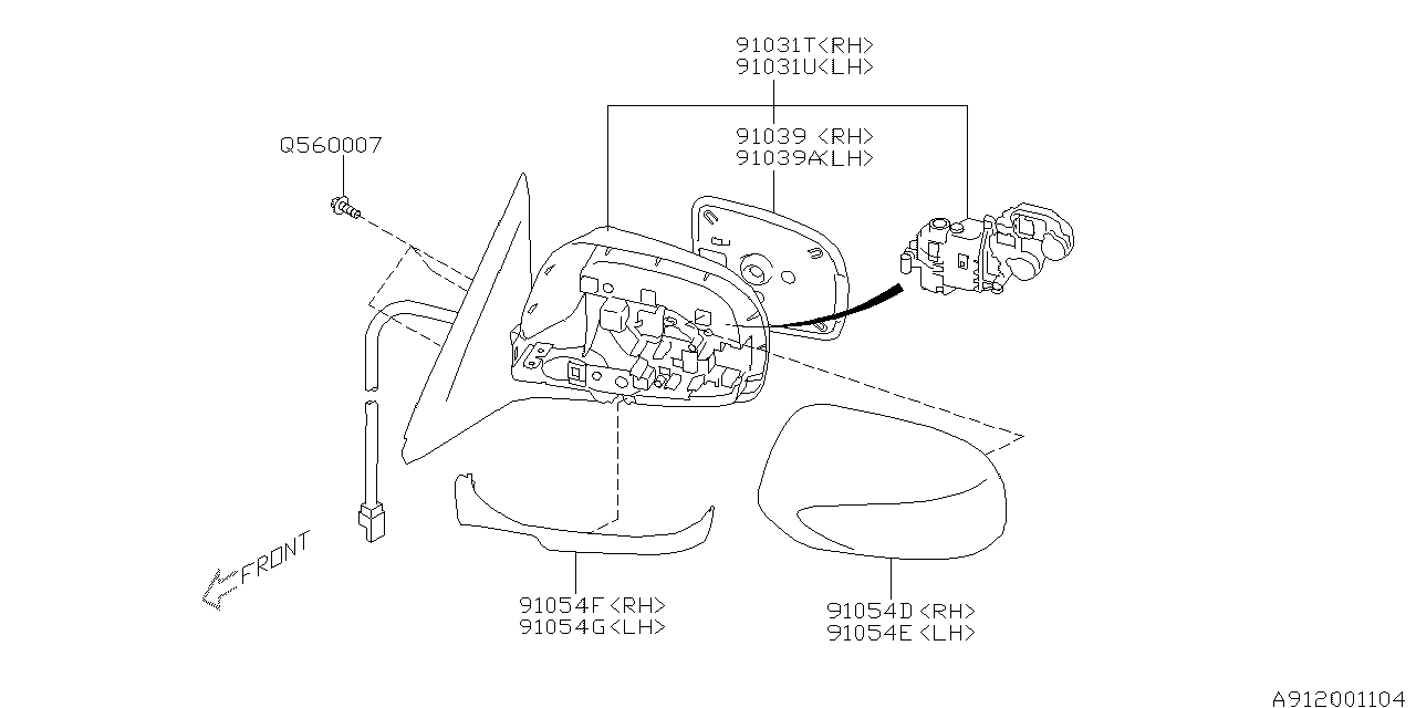 Diagram REAR VIEW MIRROR for your 2018 Subaru Impreza   