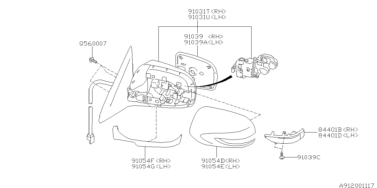 Diagram REAR VIEW MIRROR for your 2018 Subaru Impreza   