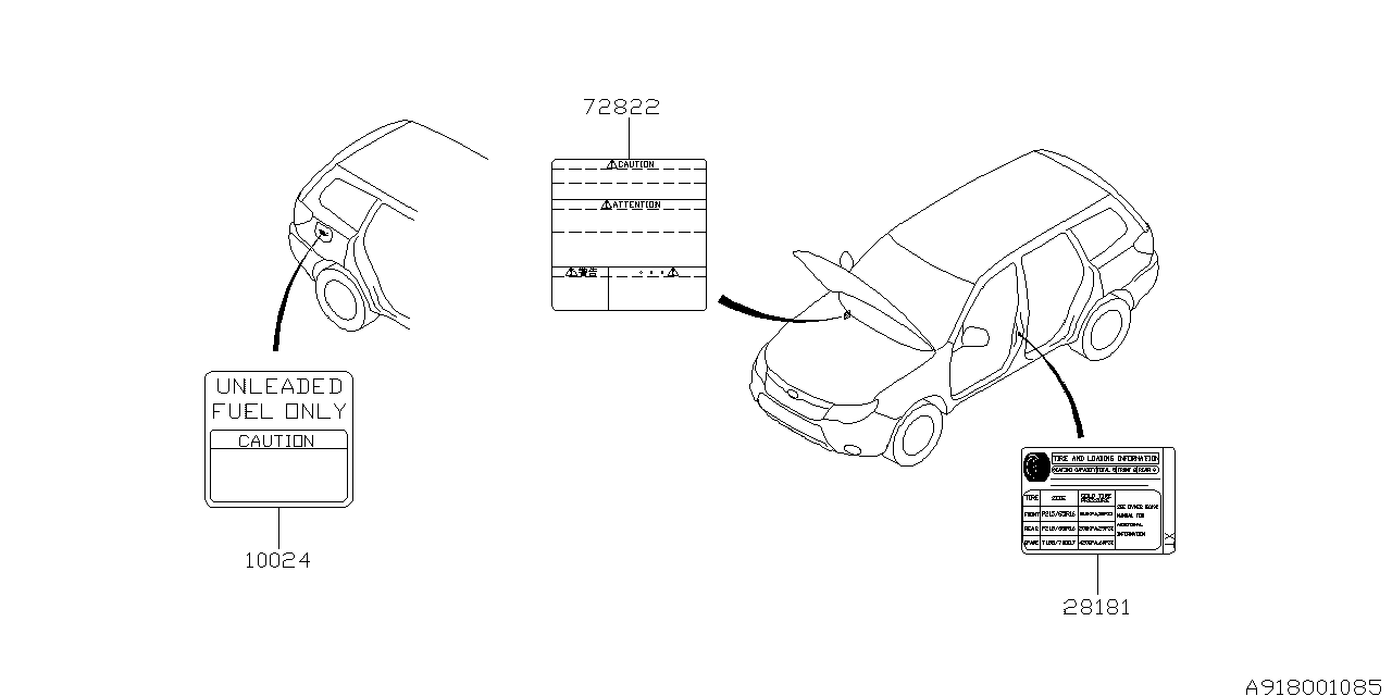 Diagram LABEL (CAUTION) for your Subaru Forester  XS