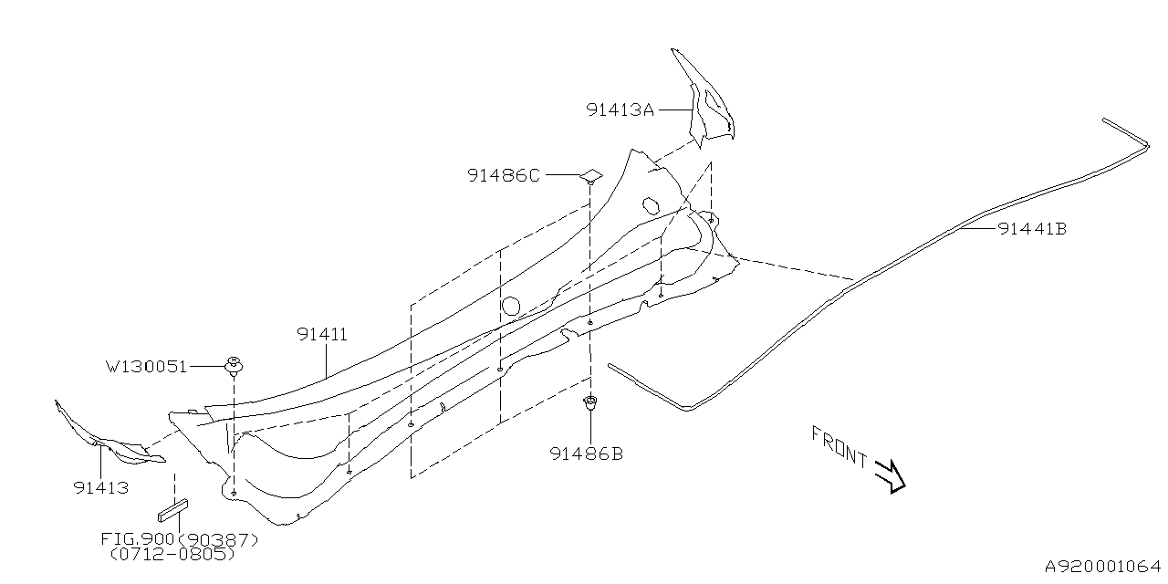 Diagram COWL PANEL for your 2018 Subaru WRX   