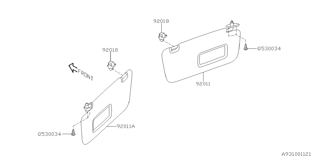 Diagram ROOM INNER PARTS for your 2011 Subaru Outback  R Limited 