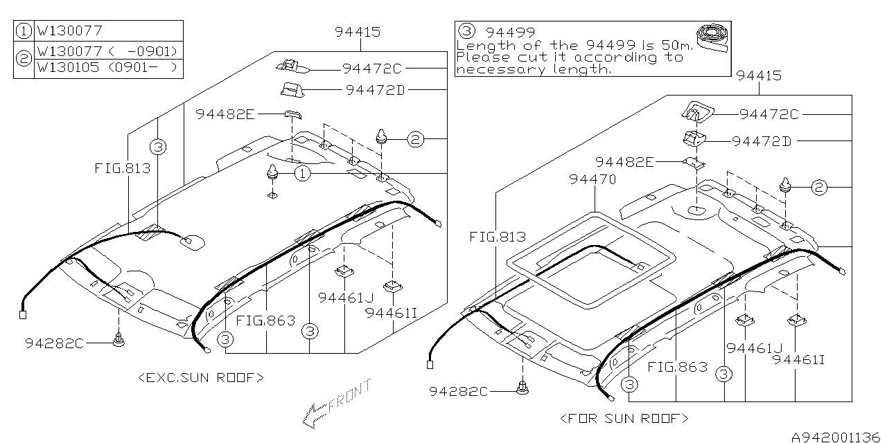 Diagram ROOF TRIM for your 2008 Subaru STI   