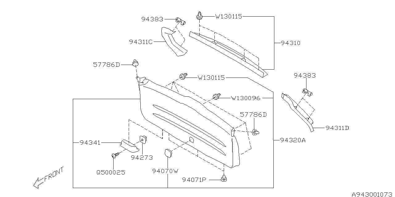 Diagram TRUNK ROOM TRIM for your Subaru Forester  