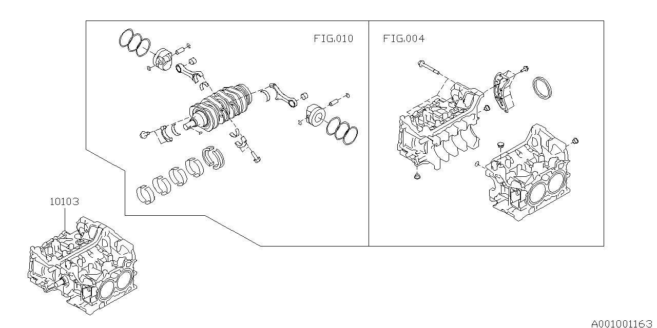 Diagram ENGINE ASSEMBLY for your 2008 Subaru Forester 2.5L MT SPORTS LL Bean 