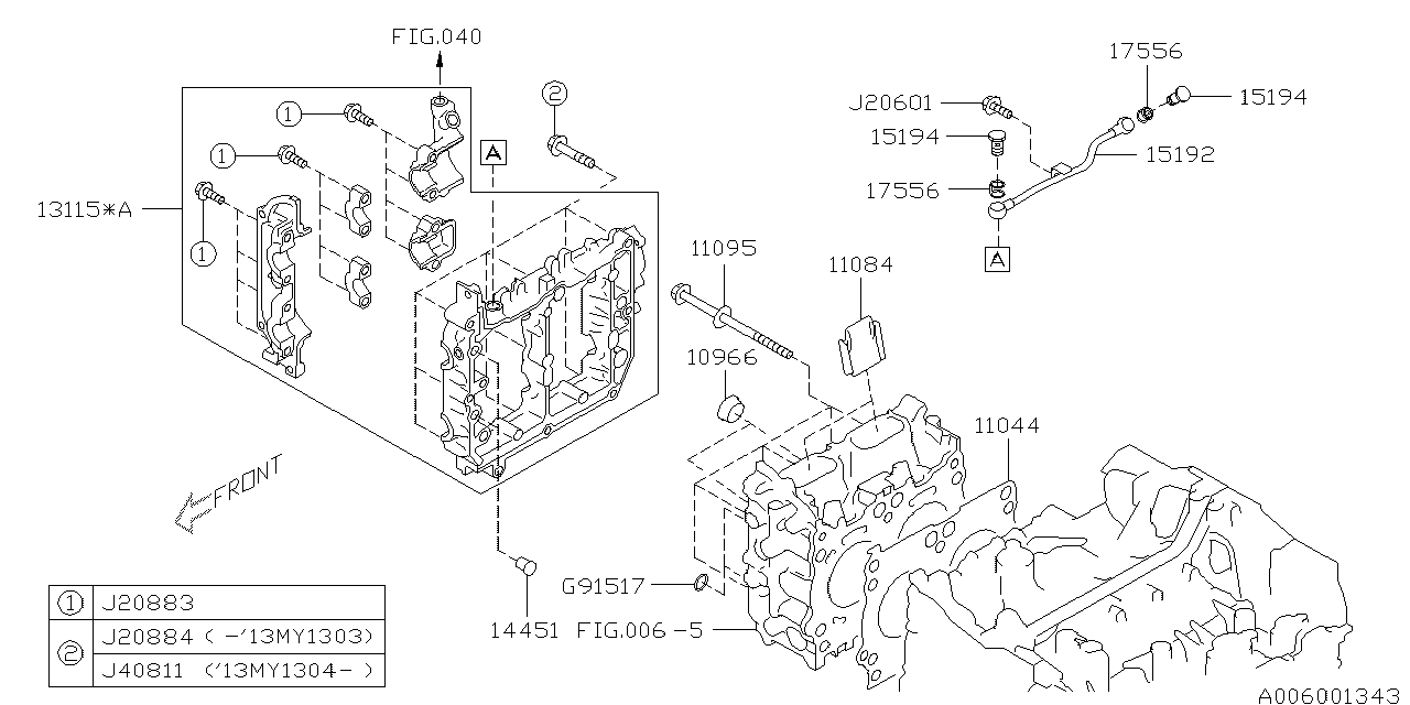 Diagram CYLINDER HEAD for your 2015 Subaru Impreza  SPORT LIMITED w/EyeSight WAGON 