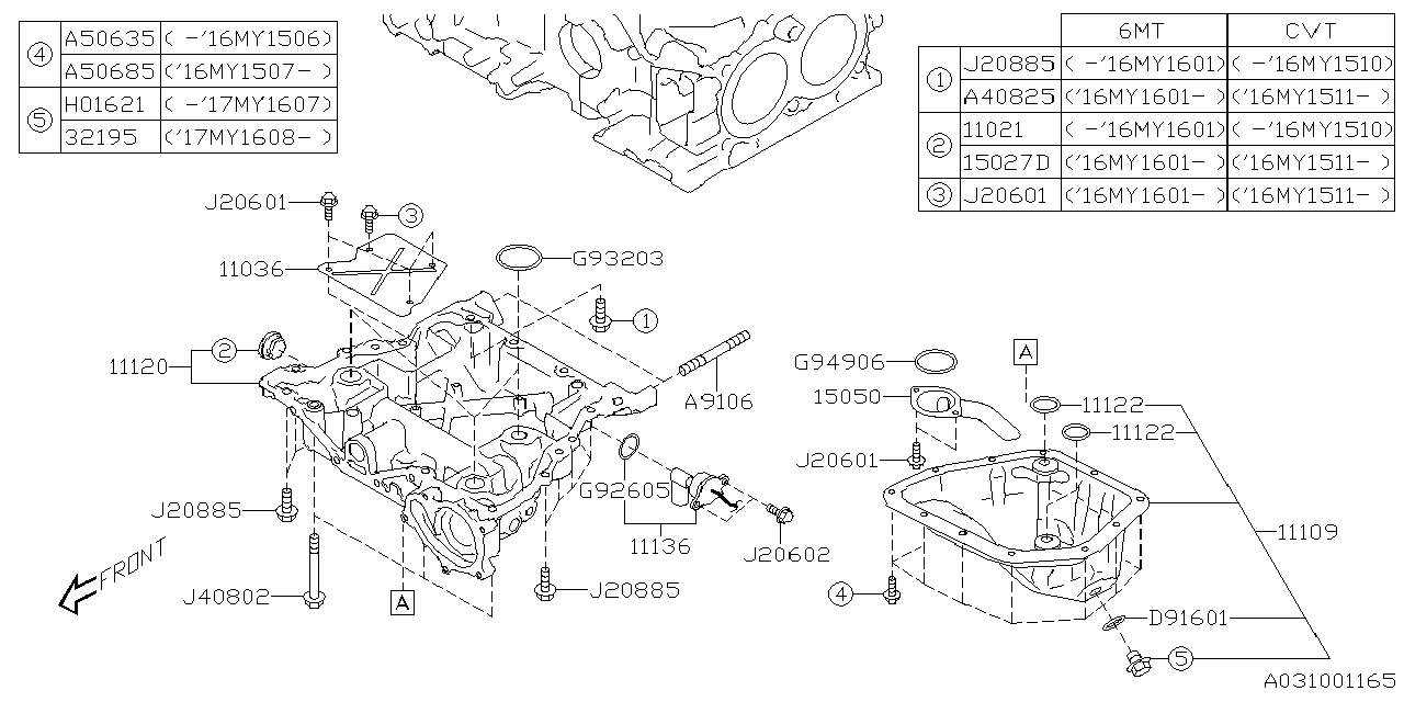 Diagram OIL PAN for your Subaru