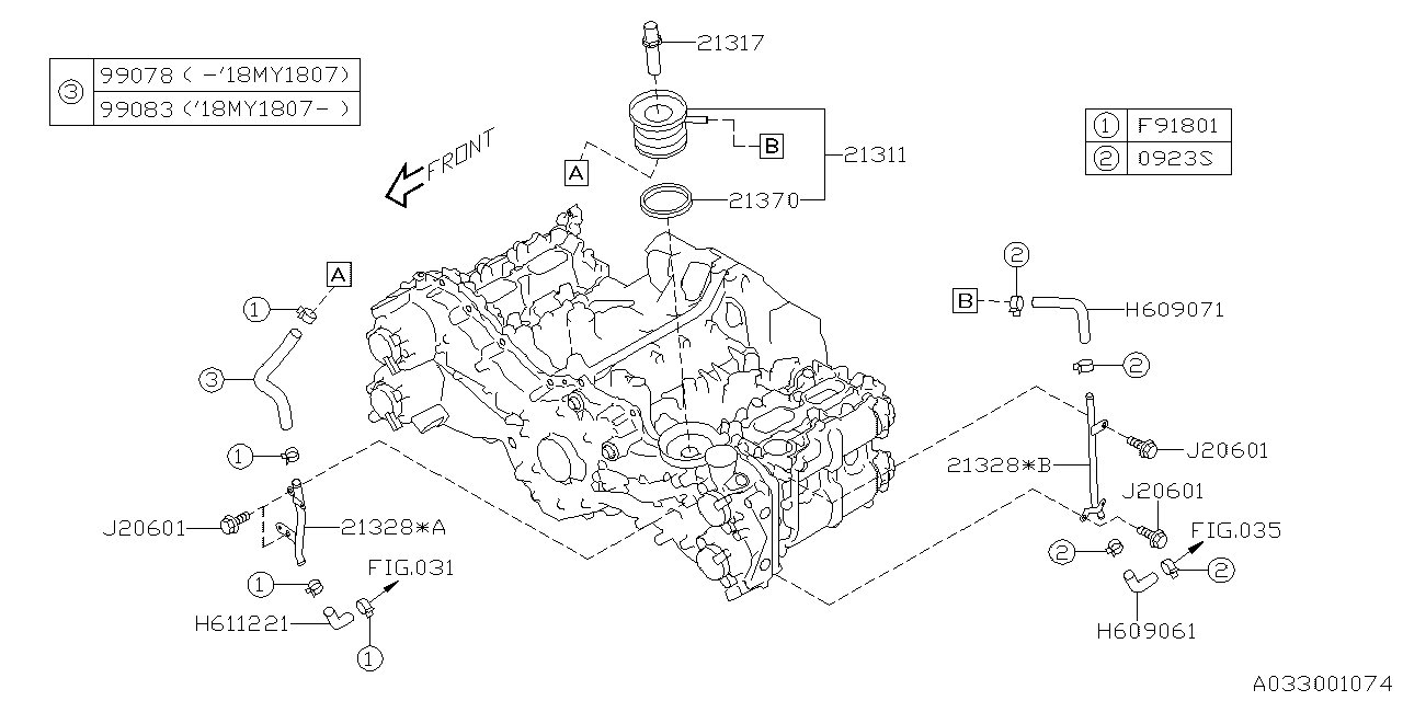 Diagram OIL COOLER (ENGINE) for your 2015 Subaru Forester   