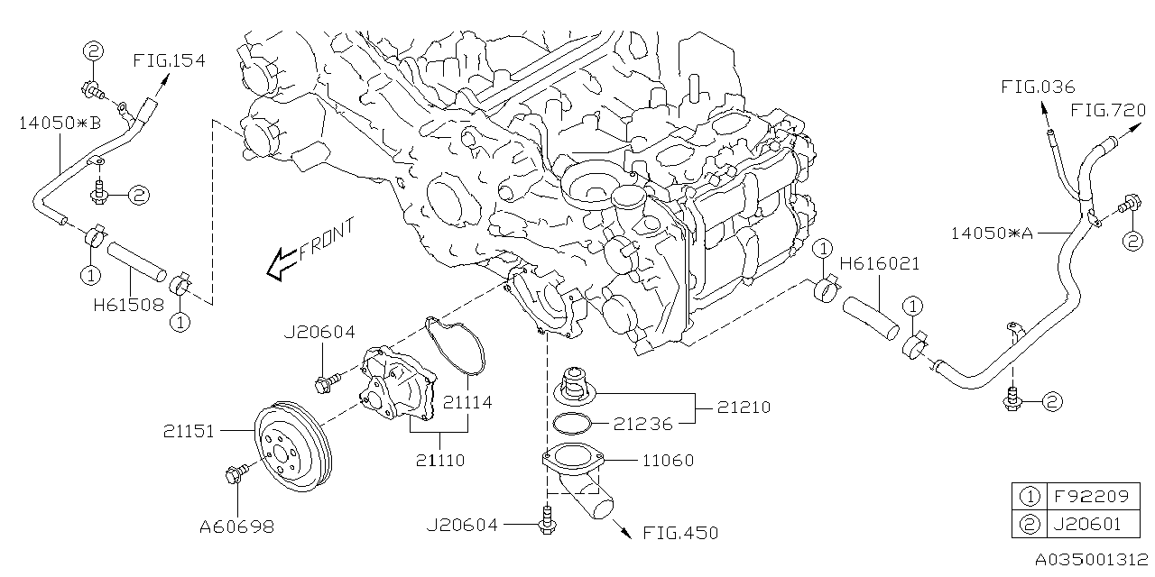 Diagram WATER PUMP for your 2017 Subaru Forester  Touring w/EyeSight 