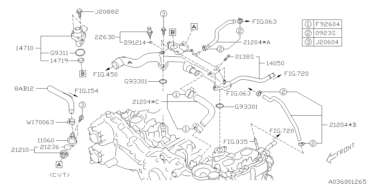 Diagram WATER PIPE (1) for your 2020 Subaru Impreza   