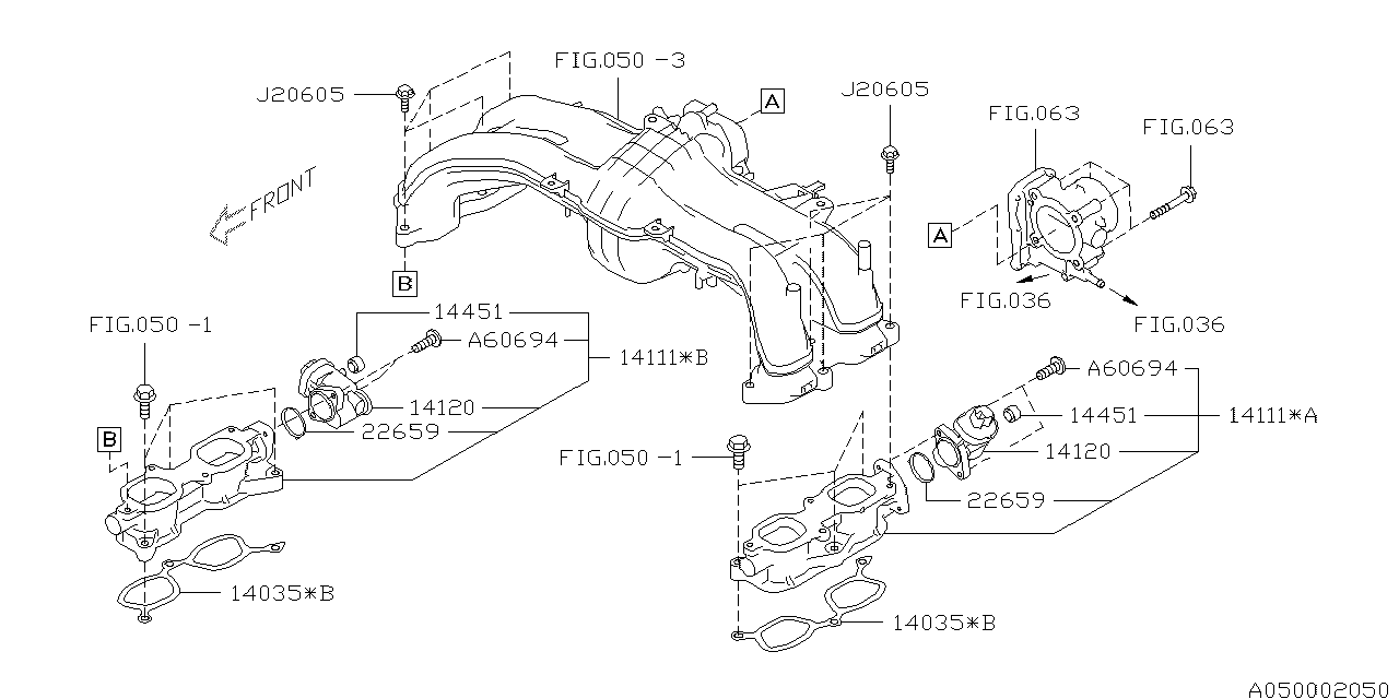 Diagram INTAKE MANIFOLD for your 2001 Subaru Forester   