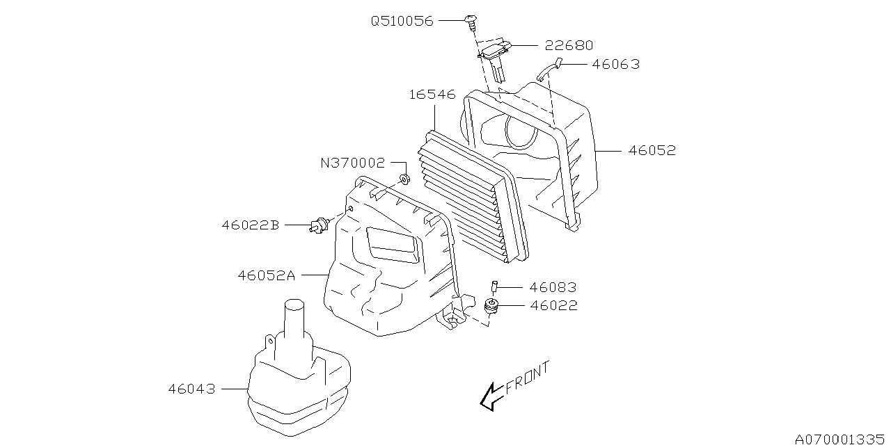 Diagram AIR CLEANER & ELEMENT for your 2016 Subaru STI   