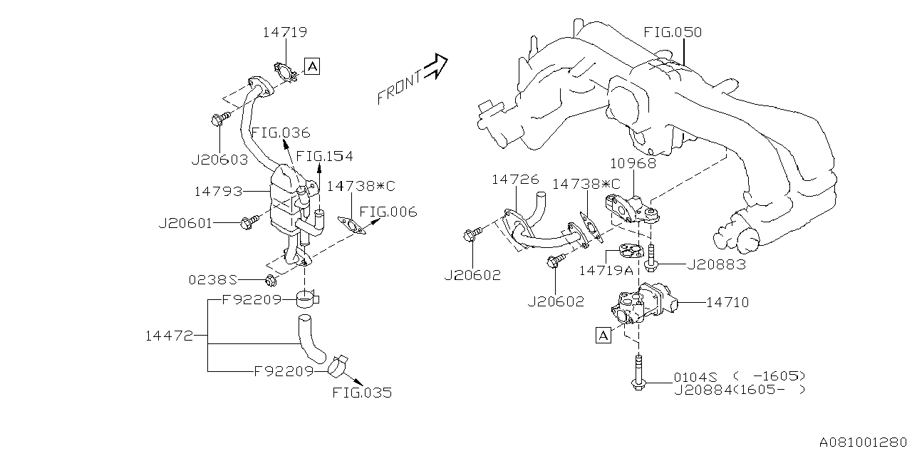 Diagram EMISSION CONTROL (EGR) for your Subaru Impreza  