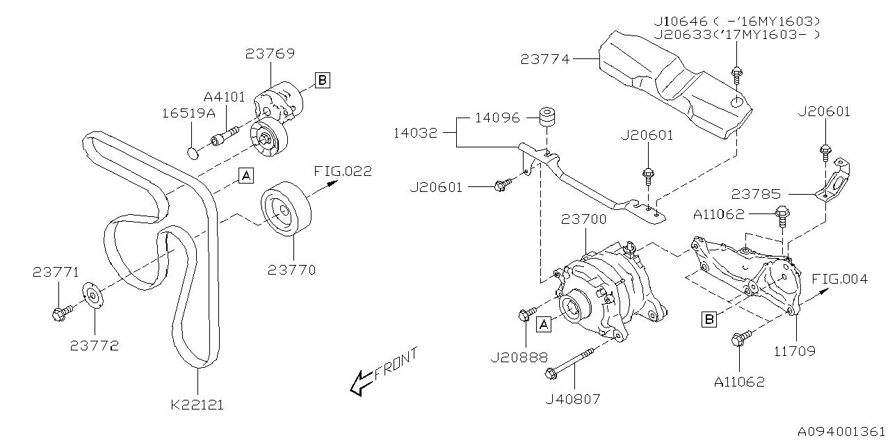 Diagram ALTERNATOR for your 2006 Subaru Impreza  Sedan 