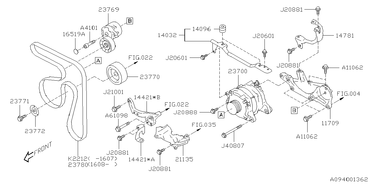 Diagram ALTERNATOR for your 2008 Subaru Legacy  GT LIMITED(OBK:XT) SEDAN 