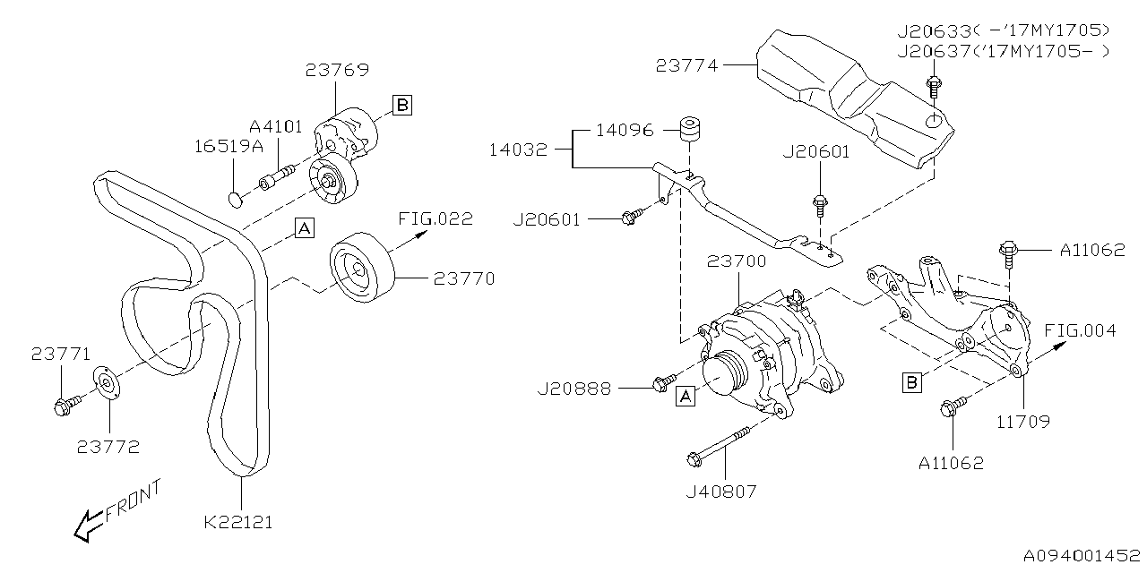 Diagram ALTERNATOR for your 2016 Subaru Forester   