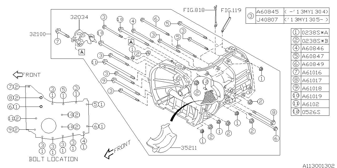 Diagram MT, TRANSMISSION CASE for your 2021 Subaru STI   