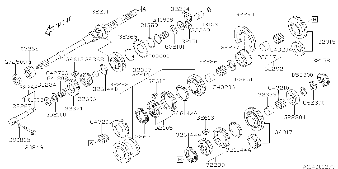 MT, MAIN SHAFT Diagram