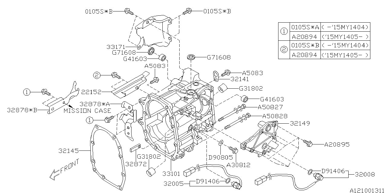 Diagram MT, TRANSFER & EXTENSION for your 1997 Subaru Impreza   