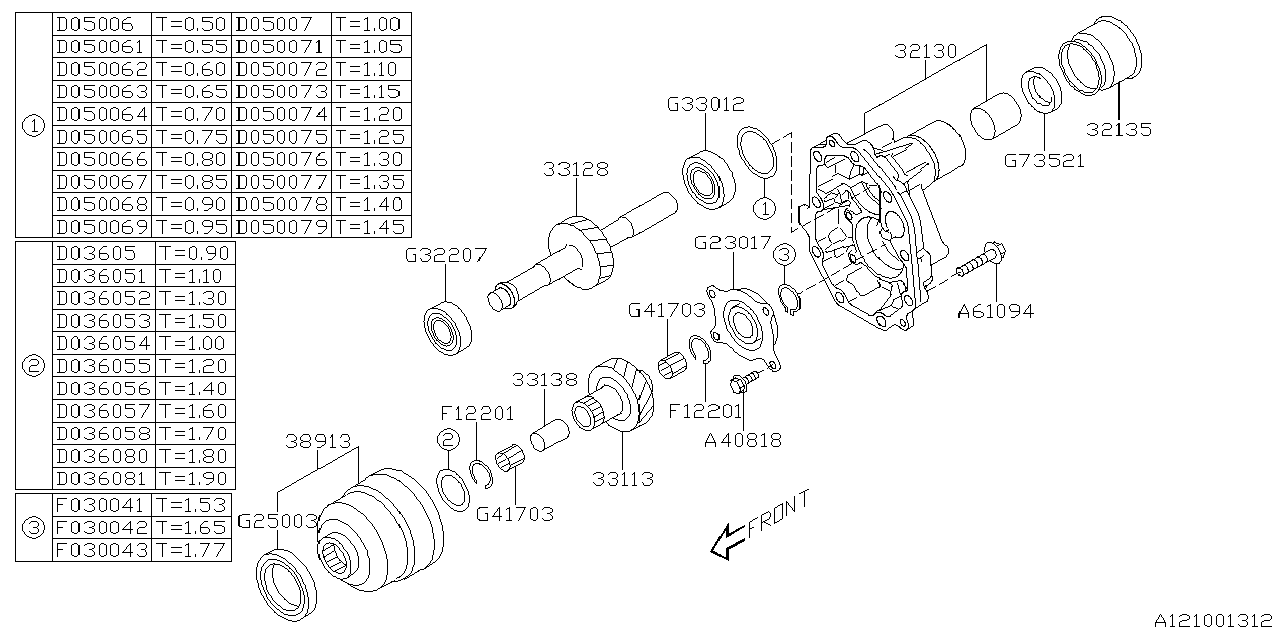 Diagram MT, TRANSFER & EXTENSION for your Subaru