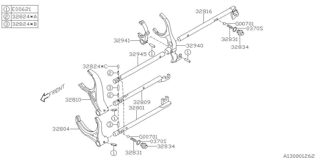 Diagram MT, SHIFTER FORK & SHIFTER RAIL for your 2023 Subaru Impreza   