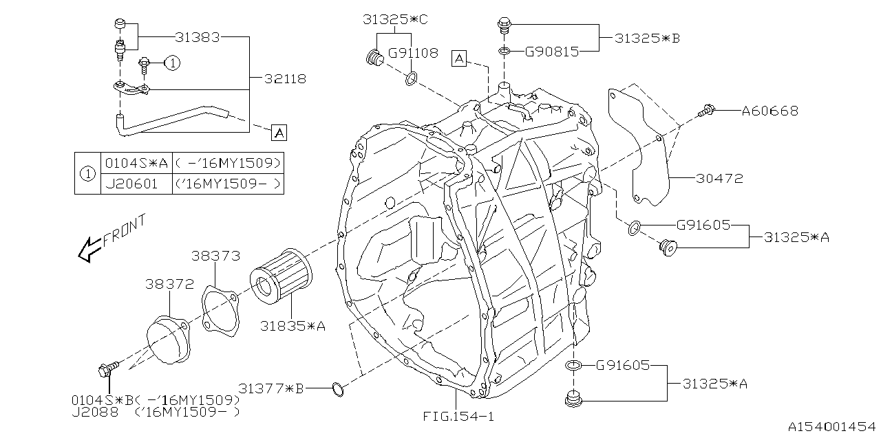 Diagram AT, TRANSMISSION CASE for your 2001 Subaru Impreza 2.2L MT Limited Wagon 