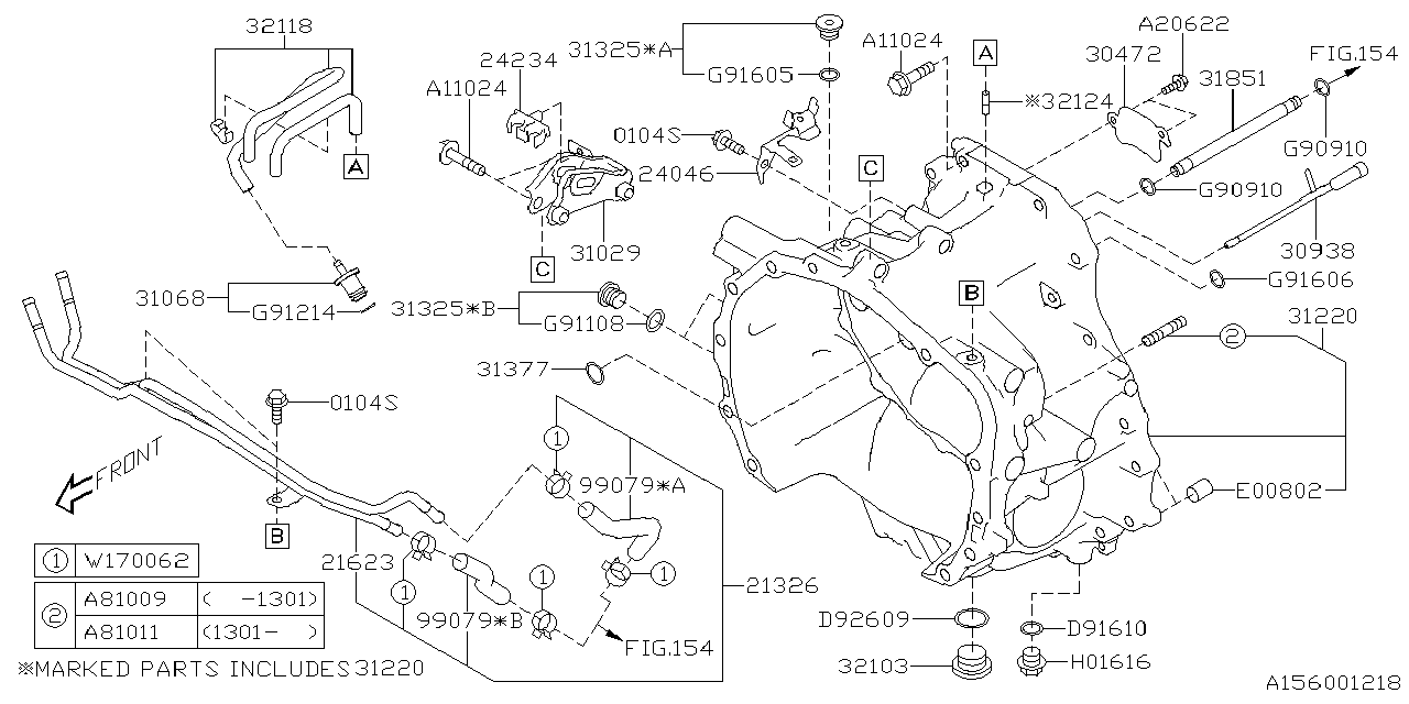 Diagram AT, TORQUE CONVERTER & CONVERTER CASE for your 1995 Subaru Impreza  Base Sedan 