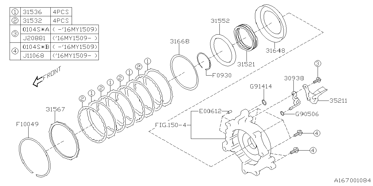 Diagram AT, LOW & REVERSE BRAKE for your 2004 Subaru Impreza  TS Wagon 