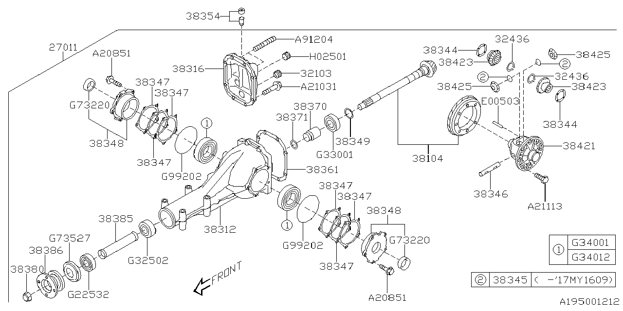 Diagram DIFFERENTIAL (INDIVIDUAL) for your 2018 Subaru Forester   