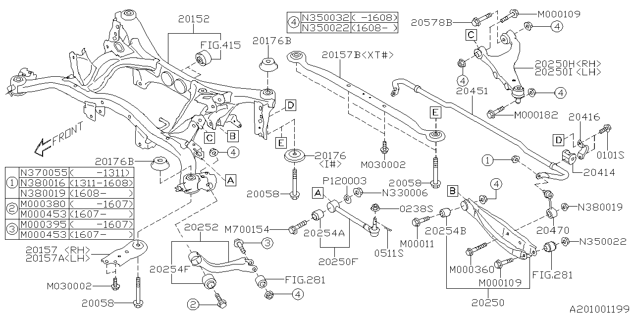 Diagram REAR SUSPENSION for your 2015 Subaru Impreza  Premium Plus Wagon 