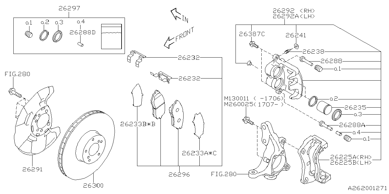 Diagram FRONT BRAKE for your 2016 Subaru Forester  I 