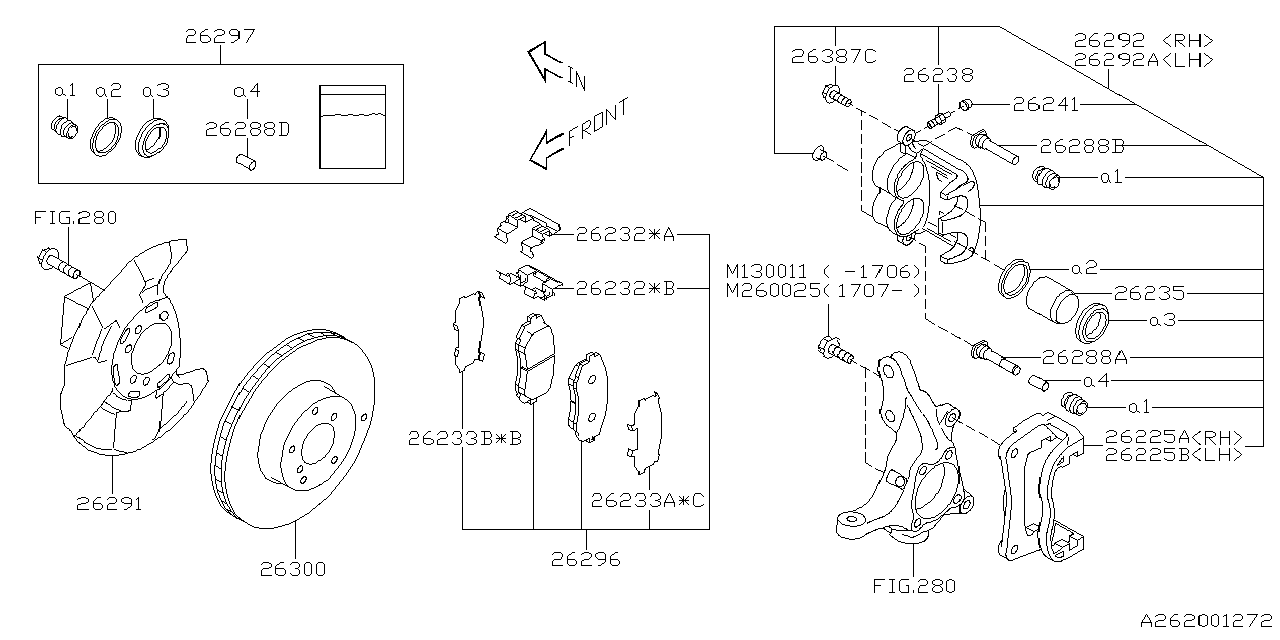 Diagram FRONT BRAKE for your Subaru Forester  