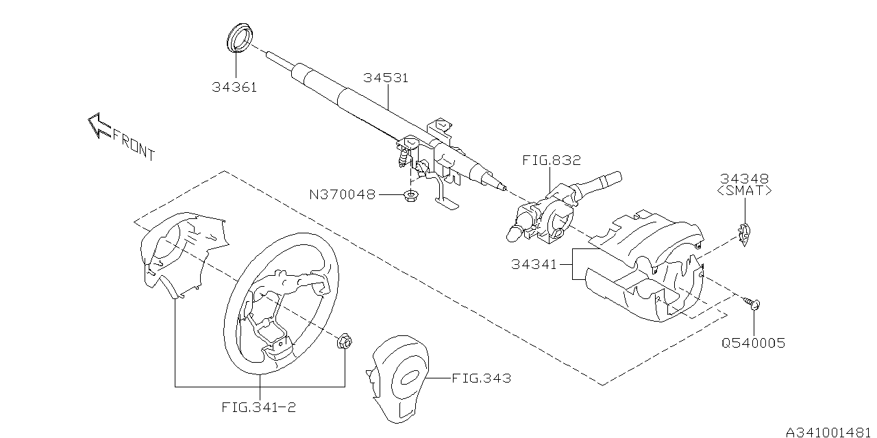 Diagram STEERING COLUMN for your 2016 Subaru Forester   