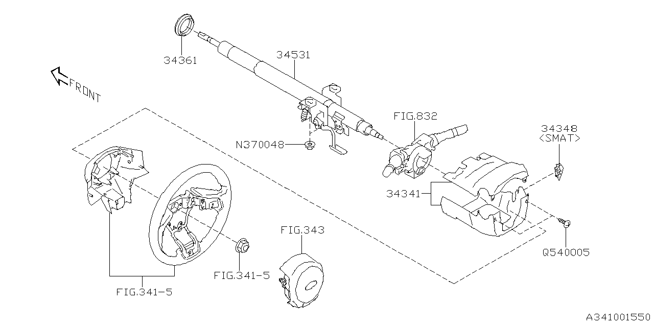 Diagram STEERING COLUMN for your 2016 Subaru Forester   