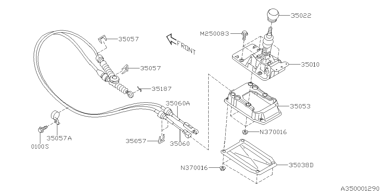 Diagram MANUAL GEAR SHIFT SYSTEM for your 1993 Subaru Impreza   