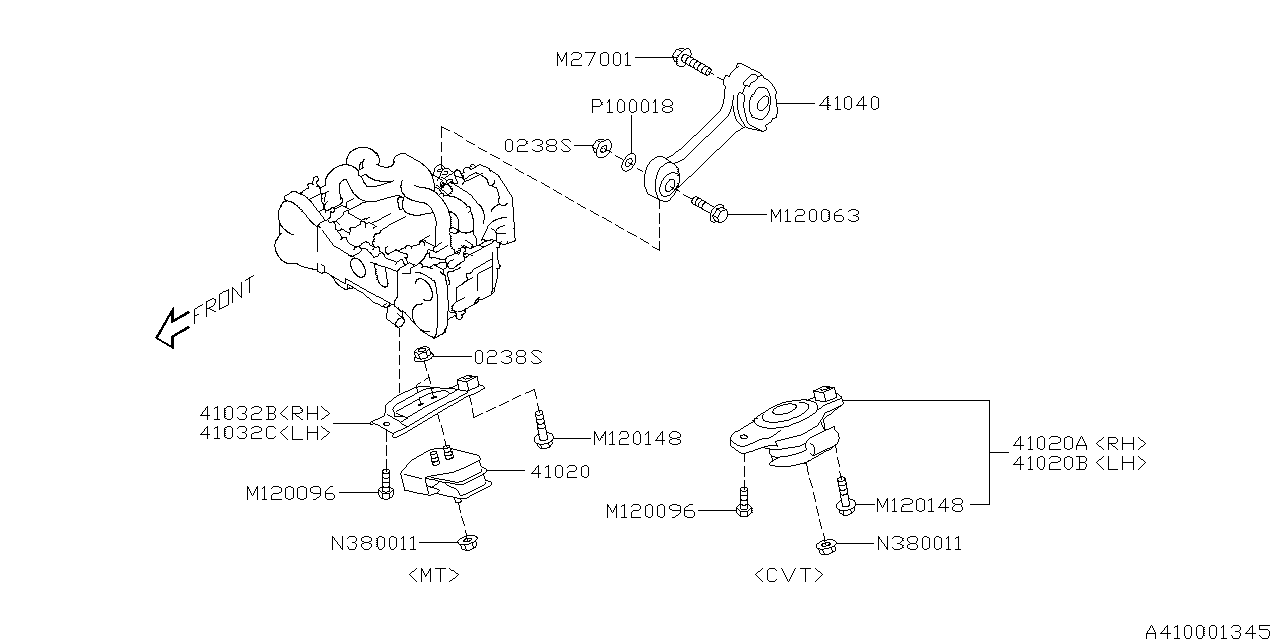 Diagram ENGINE MOUNTING for your 2020 Subaru WRX Premium  