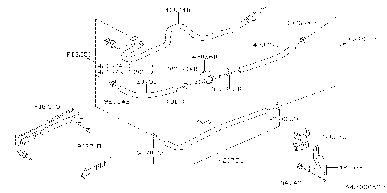 Diagram FUEL PIPING for your Subaru WRX 2.0L Turbo 5MT 