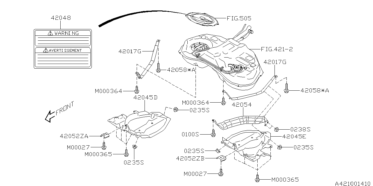 Diagram FUEL TANK for your 2000 Subaru Impreza  Limited Sedan 