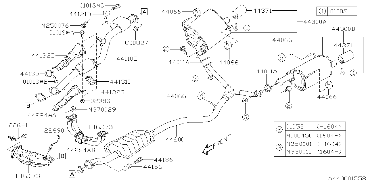Diagram EXHAUST for your 2001 Subaru Impreza   