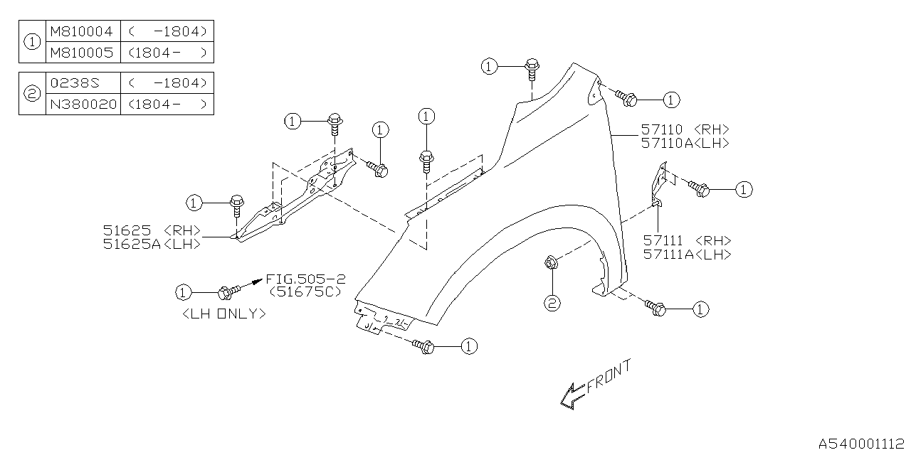 Diagram FENDER for your Subaru Forester  