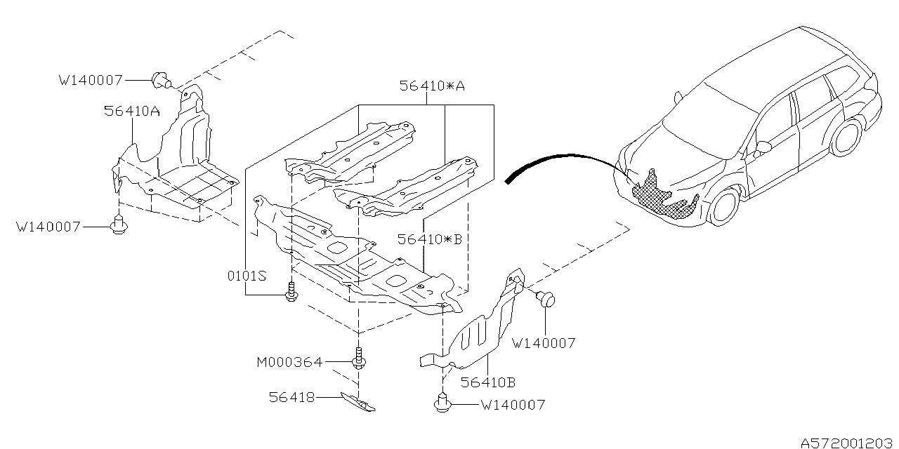 Diagram UNDER COVER & EXHAUST COVER for your 2011 Subaru Impreza   