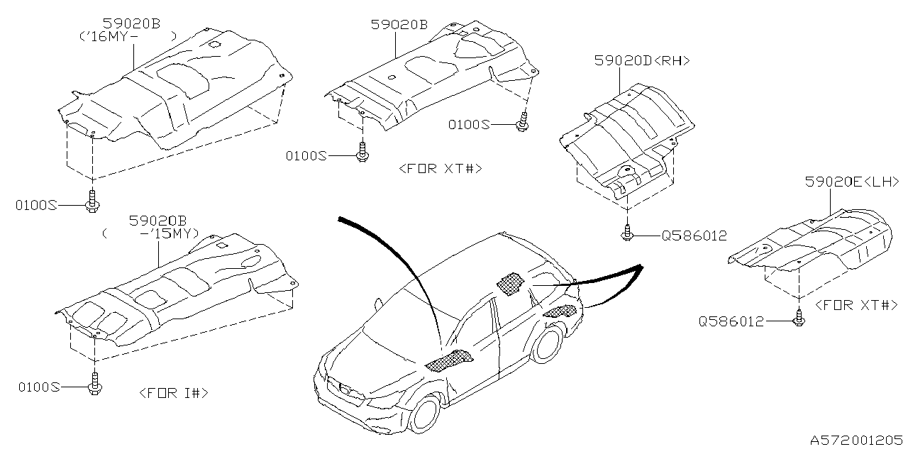 Diagram UNDER COVER & EXHAUST COVER for your 2012 Subaru Impreza  Limited Sedan 