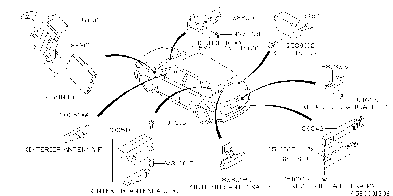 Diagram KEY KIT & KEY LOCK for your 2018 Subaru Forester   